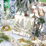 RUSEPEA Luxury Christmas Tree Wrapping Paper Roll, Mini Roll, Elegant Gold Foil Xmas Tree Gift Wrap Paper for Holiday Gifts, Party, DIY Crafts (17in x 16.4ft) RUSPEPA