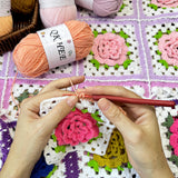 QKHEE Yarn for Crocheting and Knitting 12 * 1.76 Oz (50G) /195yd, Fine/Fingering Weight (1), 60% Cotton 40% Acrylic Soft Yarn kit for Making Sweater and amigurumi (Rainbow) QKHEE