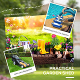 Outsunny 8' x 4' Metal Lean to Garden Shed, Outdoor Storage Shed, Garden Tool House with Double Sliding Doors, 2 Air Vents for Backyard, Patio, Lawn, White Outsunny