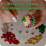 READY 2 LEARN- Create Your Own Sequin Ornaments - Set of 6 - Christmas Crafts for Kids - Christmas Tree Decorations - All Materials Included, Green,Red,Silver READY 2 LEARN