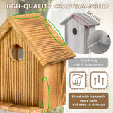 Window Bird Houses for Outside with 2 Powerful Hooks, Clear Window Bird House for Viewing Inside, Hanging Wooden Birdhouses to Paint for Outdoors, Bird Nesting Box for Bluebird Finch Chickadee ANSTEEP