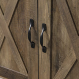 Walker Edison Clayton Farmhouse Sliding Double Barn Door TV Stand for TVs up to 58 Inches, 52 Inch, Rustic Oak Walker Edison