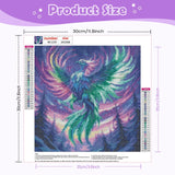 NEWENMO Phoenix Diamonds Painting Kits for Adults Beginner, DIY 5D Aurora Diamond Art Paint with Round Diamonds, Full Drill Gem Art Diamonds Art Painting for Home Wall Decor 12x12 Inch NEWENMO