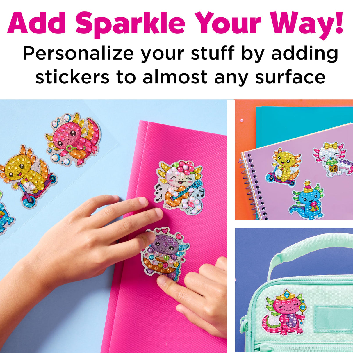 Creativity for Kids Big Gem Diamond Painting Kit: Axolotl Stickers & Suncatcher Kit - Boys and Girls Art & Craft, Axolotl Toys and Gifts for Kids (Ages 6+) Creativity for Kids