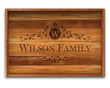 Serving Tray, Teak, Custom Serving Tray, Tray with Handles, Engraved, Tray, Breakfast in Bed, Breakfast Tray, Wood Tray, Coffee Table Tray, The Sinclair Company