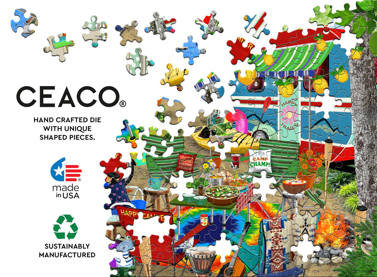 Ceaco - Tracy Flickinger - Gone Camping - 500 Piece Jigsaw Puzzle Ceaco