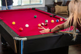 Mizerak Donovan II 8' Billiard Table with 2 Cues, Set of Billiard Balls, Triangle Brush and 2 Chalk Mizerak