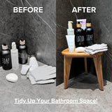 TeakAura Teak Shower Stool, Teak Shower Bench, Waterproof Wood Chair for Inside Shower, 12'' Spa Foot Rest for Shaving Legs, Organizer Teak Stool, Corner Seat for Bathroom Livingroom TEAKAURA