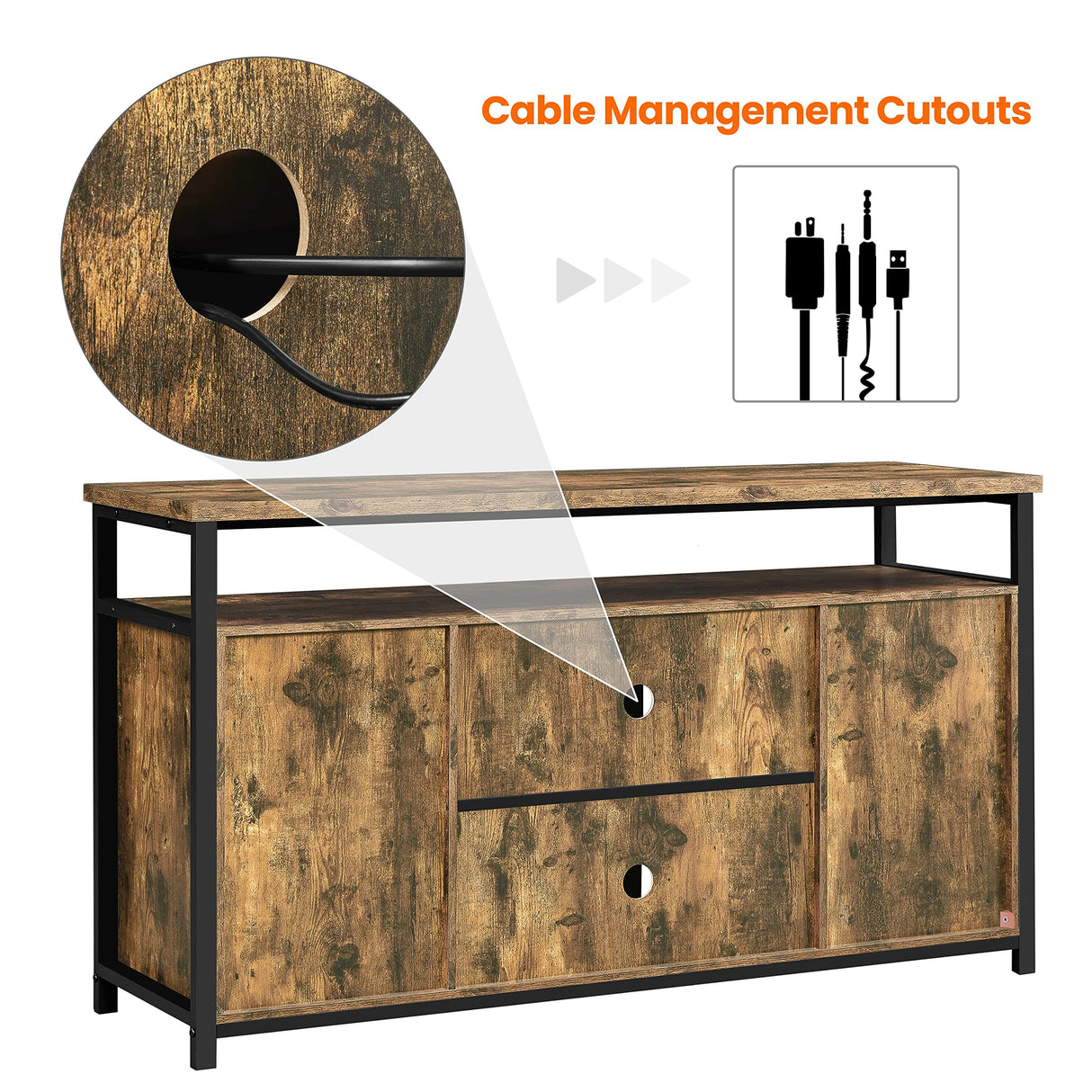 Yaheetech TV Stand for 65 Inch TV, Farmhouse Entertainment Center with Storage, Wood Tall TV Stands for Living Room with Sliding Barn Doors, Rustic Brown Yaheetech