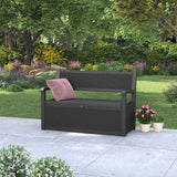 GULAIMOAO 80 Gallon Outdoor Storage Box, Deck Box with Waterproof and UV Resistant, Resin Patio Furniture with Lockable for Garden Tools and Pool Supplies, Black GULAIMOAO