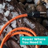 KMC 75ft Outdoor Extension Cord, 75-Foot 16/3 Weatherproof Indoor/Outdoor Extension Cable, Flexible SJTW 16-Gauge 100% Copper Wire, Durable Vinyl Jacket, UL/ETL Certified, 10A 1250W, Orange KMC