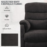 Veemuaro Electric Recliner Chair, Power Recliner Sofa with Remote, Adjustable Backrest and Side Pocket, 7-Zone Support, 350 LBS, Soft Chenille Fabric Armchair for Living Room Bedroom, Black Veemuaro