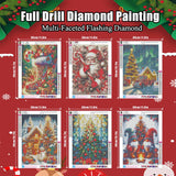 6 Pack Christmas Diamond Painting Kits for Adults- Christmas Diamond Art Kits for Adults, Christmas Tree Snowman Boots Santa Claus Truck Gnome Diamond Painting for Home Wall Decor 12x16 Inch HITO