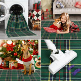 ROYHOME Christmas Area Rug 5x7 Feet Xmas Buffalo Plaid Machine Washable Carpet Rug Holiday Decorative Gingham Check Floor Cover Non Slip Stain Resistant Accent Rug for Living Room Decor, Green ROYHOME