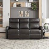 Lexicon Manual Reclining Sofa, Faux Leather Recliner Sofa, Wall Hugger, Track Arms, Magazine Pockets, Manual Dual Recliners Couch for Living Room/Office/Apartment, Easy Assembly, Espresso Lexicon