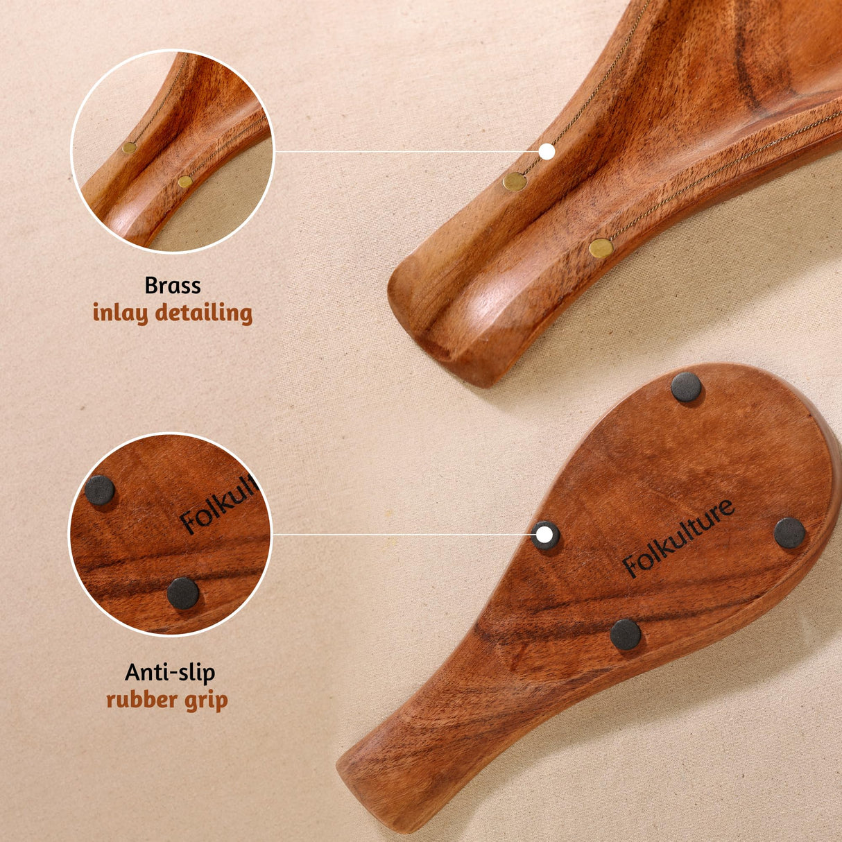 Folkulture Spoon Rest for Kitchen Counter, Spoon Holder for Stove, Kitchen Spoon Rest, Spoon Holder for Kitchen Counter, Acacia Wood, 10" Cooking Spoon Holder, Stove Spoon Holder or Cute Spoon Rest Folkulture