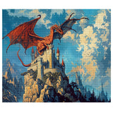 Fire Dragon Jigsaw Puzzles for Adults 1000 Pieces,Dragon in The Mountain Classic Puzzles Art Adult Puzzle DIY Kit Wooden Toy Unique Gift Home Decor Red Dragon Puzzle Games 27"x20"inch Tucocoo