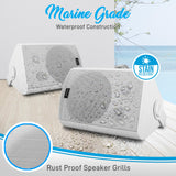 Pyle 6.5 Inch Wall Mount Waterproof Speaker System for Indoor or Outdoor Wireless Bluetooth Surround Sound System, White (2 Pack) Pyle