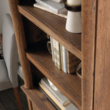 Sauder Palladia Library with Doors/Book Shelf, L: 29.37" x W: 13.90" x H: 71.85", Vintage Oak Sauder