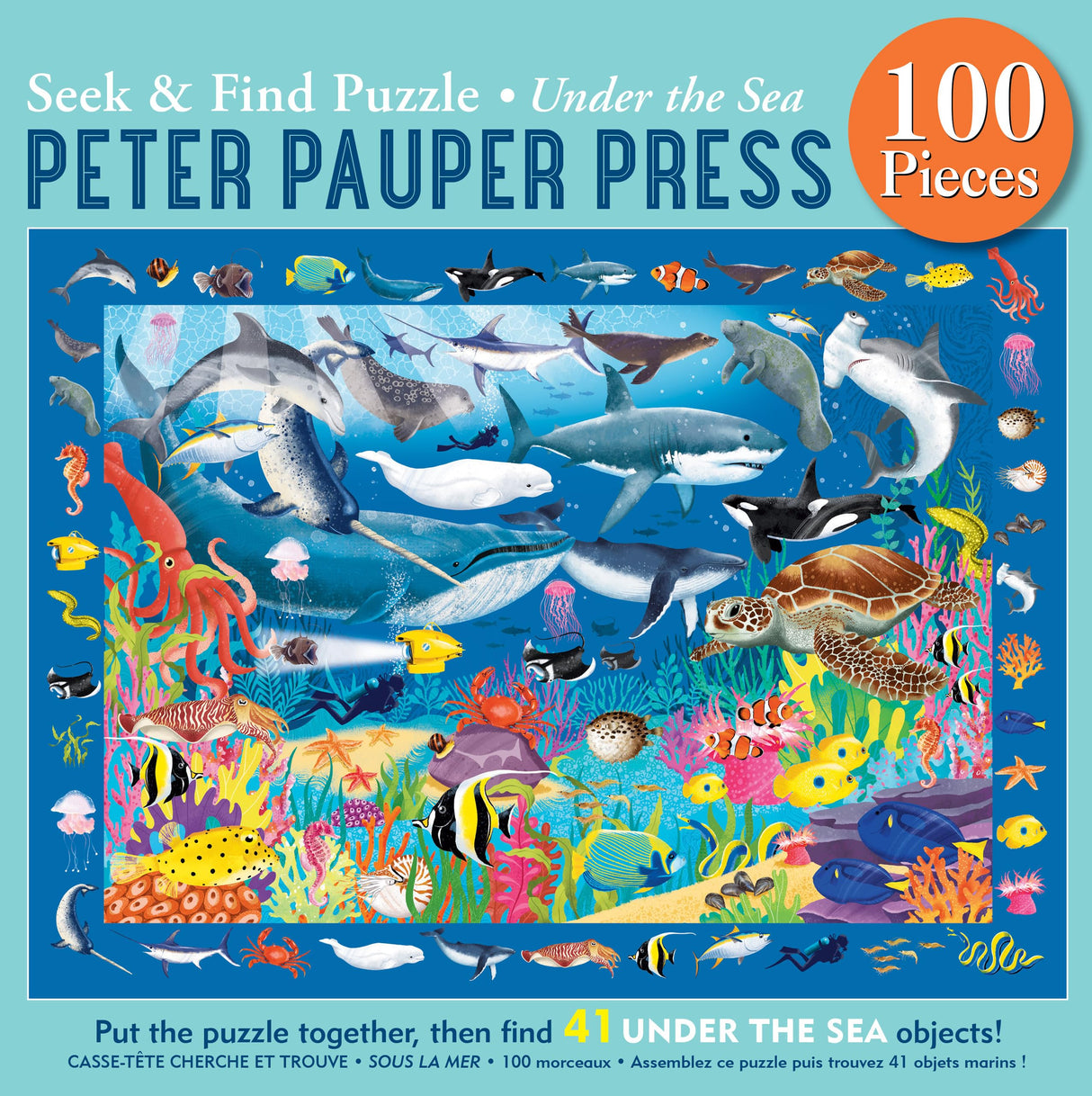 Under the Sea Seek & Find 100-Piece Jigsaw Puzzle PETER PAUPER PRESS