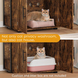 GAOMON Cat Litter Box Enclosure with Shelf Storage, 2-in-1 Hidden Cat Washroom Furniture, Indoor Cat Cabinet, Hidden Cat Box Enclosure with 3 Shelves and Door, Cat House for Most Litter Box, Brown GAOMON
