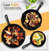 Utopia Kitchen Saute Fry Pan - Pre-Seasoned Cast Iron Skillets Set 3-Piece Frying Pan comprised of 6", 8", and 10" Cast Iron Pan - Easy Use in the Oven, Stove, Grill, or Campfire - Black Utopia Kitchen