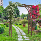 VINGLI Wooden Garden Arbor, Wedding Arch, 6.6ft Arch Backdrop Stand for Ceremony, Wood Trellis for Plant Climbing, Christmas Decor Pergola for Garden Backyard, Lawn VINGLI