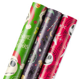 American Greetings 105 sq. ft. The Nightmare Before Christmas Christmas Wrapping Paper Bundle with Cut Lines, Jack Skellington and Zero (3 Rolls 30in. x 14 ft.) American Greetings