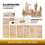 UGEARS Harry Potter Hogwarts Castle Building Blocks for Adults - Harry Potter Wooden Puzzle for Teens - 3D Jigsaw Puzzles for Adults - Harry Potter Castle Model UGEARS