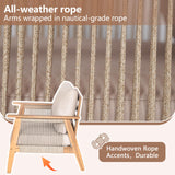 XD Designs 4 Piece Outdoor Patio Furniture Set, Acacia Wood Sectional Sofa wSeat Cushions, All-Weather Patio Conversation Seat with Couches and Coffee Table for Garden Backyard Balcony XD Designs