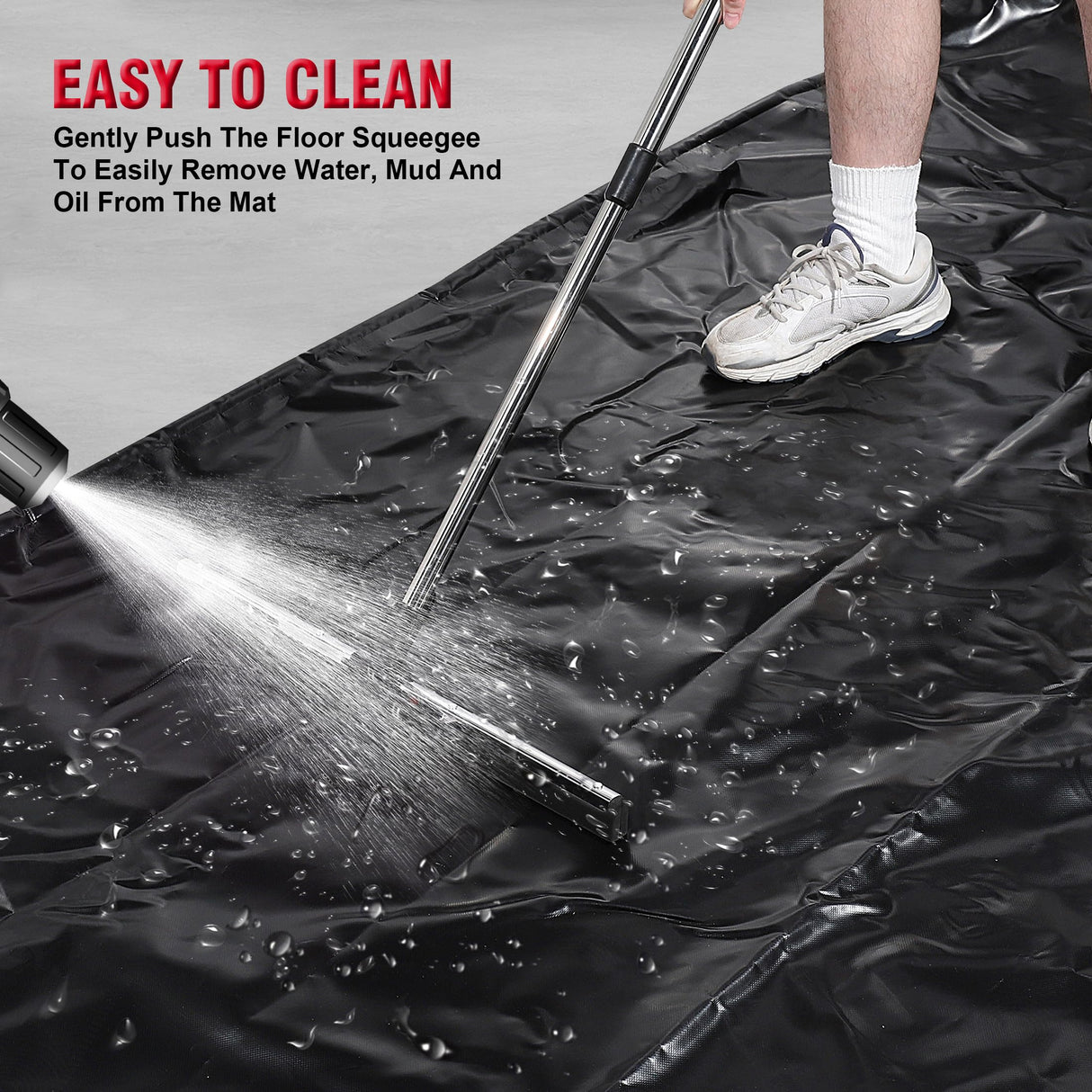 Partol Garage Floor Containment Mat Non-Slip Garage Floor Mat Heavy Duty Waterproof Garage Mat Floor Protection from Sand, Snow, Rain and Mud for Cars (8.6 x 20ft) PARTOL