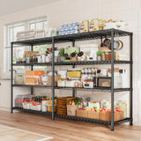 REIBII 72.8" W Storage Shelves Load 1500LBS, 4 Tier Metal Shelving Unit Wire Shelving for Storage Rack Heavy Duty Metal Shelves for Garage Pantry Kitchen, 17.7" D x 72.8" W x 59" H REIBII