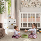 RoyalCraft Nightstand with LED Light Strips, White End Table with 360° Rotating Drawer, Modern Bedside Table with Glass Door Storage, Wood Night Stand Cabinet for Bedroom, Home Office, White RoyalCraft