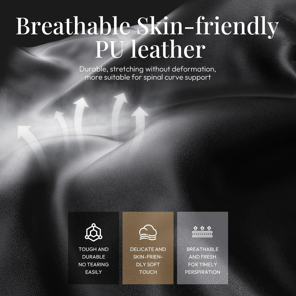 MEENICE Ergonomic Gaming Chair with Pocket Spring Cushion and Breathable Leather, Cooling Gel and Massage Lumbar Support, Adjustable High Back Office Chair for Adults and Kids - Supports up to 300LBS MEENICE