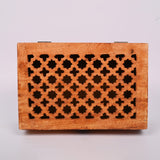 Samhita Mango Wood Decorative Wooden Box with Hinged Lid in Jali Carvings Used as Storage Box Christmas Gifts Items (9" x 6" x 3') Samhita