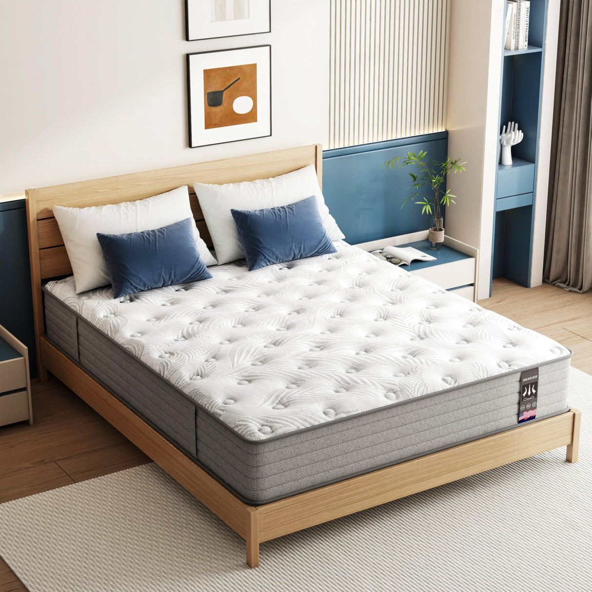 Full Size Mattress 12 inch, Hybrid Memory Foam Mattress with Pocket Springs, Full Mattress in a Box, Colchones Full, Medium Firm, Motion Isolation, Pressure Relief, Upgraded Support, CertiPUR-US Pamag pieeoo