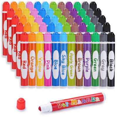 60 Pack Dot Markers, 12 Assorted Colors, 5 Sets x 12 Colors Washable Dot Paint Markers for Toddlers Kids Preschool, Paint Bingo Daubers Supplies, Crafts Kits Coloring Set, Non Toxic Water-Based