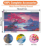 igoodom Large Diamond Painting, Landscape Large Diamond Art Kits for Adults, Full Drill Round Big Diamond Painting, DIY Gem Art and Crafts for Home Wall Decor Gift 27.5 X 15.7inch igoodom