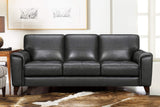 Armen Living Bergen 87" Pewter Genuine Leather Square Arm Sofa Armen Living