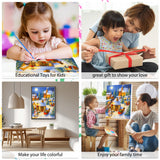 EOBROMD Christmas Framed Paint by Numbers Kits for Adults, Winter DIY Kits Crafts for Beginner on Stretched Canvas, Christmas 3 Brushes and Acrylic Paint for Home Decor 10x14inch EOBROMD