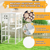 Catio Outdoor Cat Enclosure, Wooden Catio with Window Access for Patio, Indooe Kitty House Cage (White) Nyeekoy
