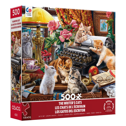 Ceaco - Paws Gone Wild - The Writer's Cats - 550 Piece Jigsaw Puzzle