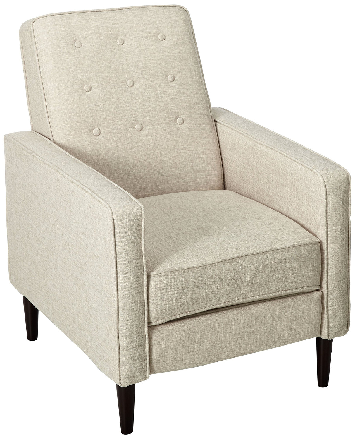 Christopher Knight Home Macedonia Mid Century Modern Tufted Back Fabric Recliner (Cream) GDFStudio