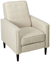 Christopher Knight Home Macedonia Mid Century Modern Tufted Back Fabric Recliner (Cream) GDFStudio