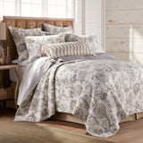 Levtex Home - Ophelia Quilt Set - King Quilt and Two King Shams - Floral - Taupe Grey Cream Blush - Quilt (106x92in.) and Shams (20x36in.) - Reversible - Rayon/Cotton Levtex Home