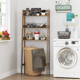 UTEX 3-Tier Over Toilet Storage Shelf - Stylish Wood Grain Bathroom Organizer UTEX