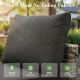 10 Piece Outdoor Patio Furniture with Swivel Rocking Chair, Rattan Wicker Conversation Set with Glowing Coffee Table, Sectional Single Chairs for Porch Balcony Backyard Pool,Black ovios