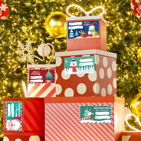 OHOME 500 PCS Christmas Gift Tags - Gift Tags for Christmas Presents | Christmas Gifts for Women Men Mom - Christmas Wrapping Paper - Christmas Decorations,2.95 x 1.6 Inch OHOME
