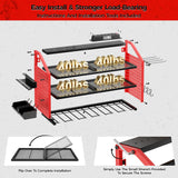 LBT Power Tool Organizer Wall Mount with Charging Station. Patented, Heavy Duty Steel, Garage 6 Drill Storage Shelf, 8 Hooks,2 Screw Boxes,6 Outlets Power Strip, Easy Install Power Tool Storage Rack. LBT