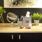 Kotinara Galvanized Tissue Box Cover Square with Rustic Bathroom Organizer - Rustic Tissue Box Holder with Storage - A Perfect Farmhouse Tissue Box Cover with Storage Box. KOTINARA